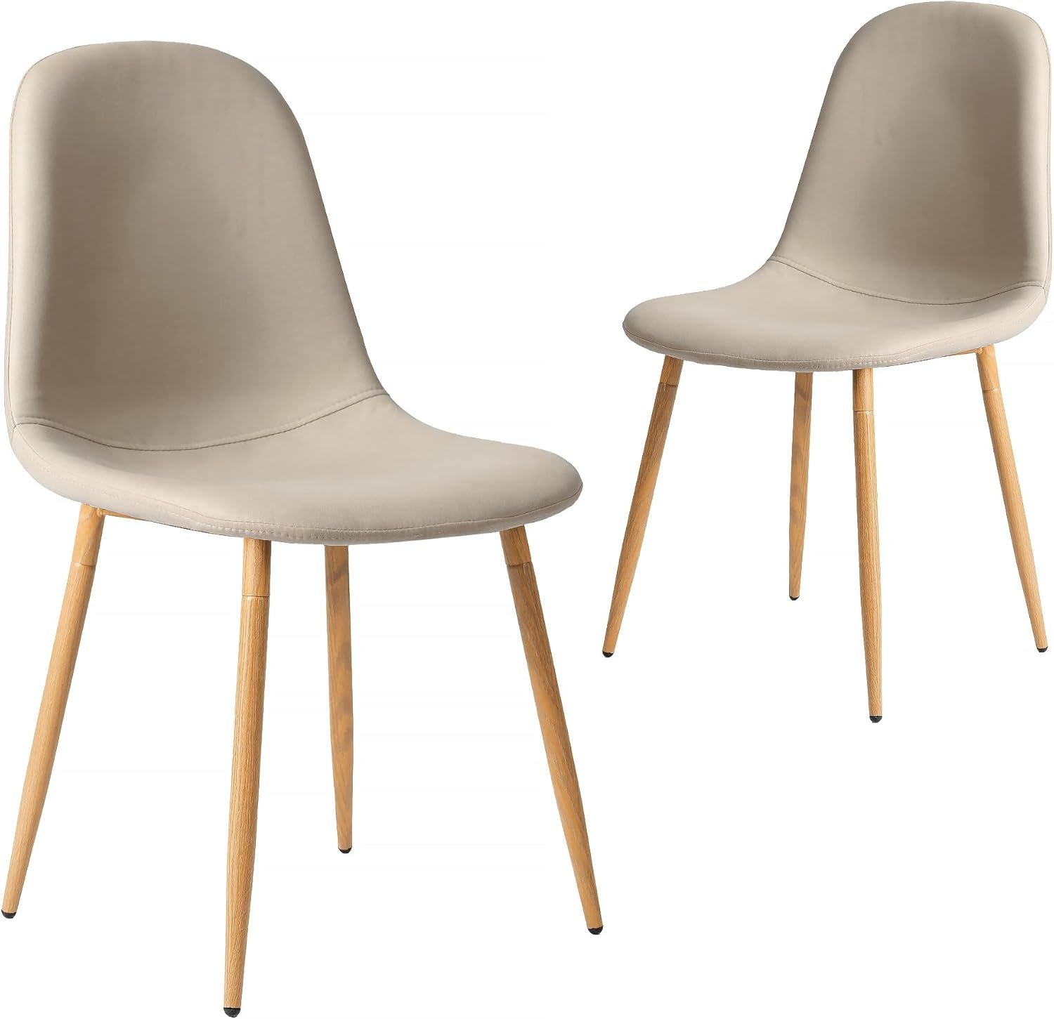61nYOaX5WL._AC_SL1500_.jpg Dining Chairs Set of 2 with Upholstered Cushion Seat Back & Metal Legs, Morden Armless Accent Chairs for Kitchen, Living Room, Light Grey - Image 1