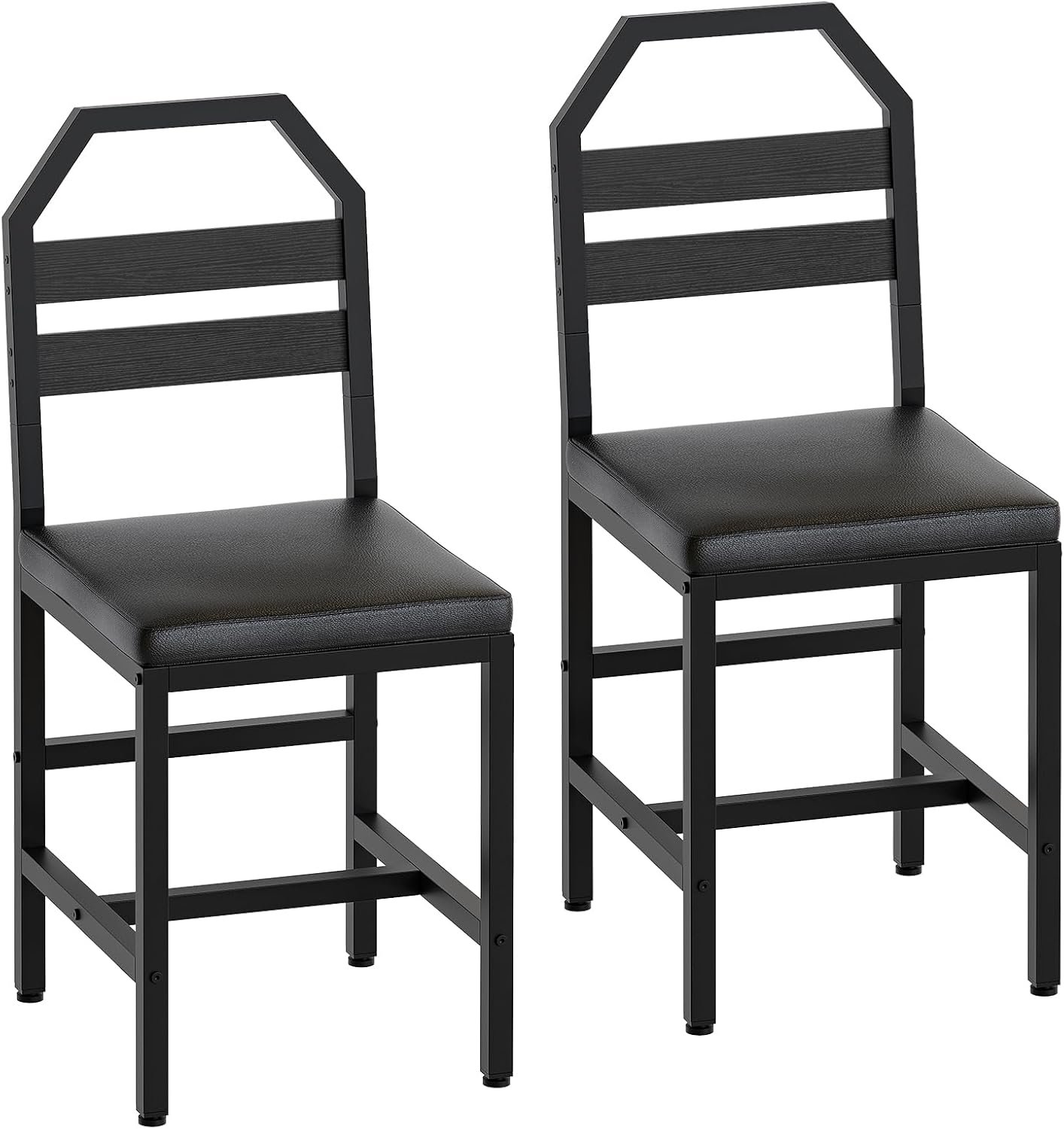 71HtHeRgUHL._AC_SL1500_.jpg Dining Chairs Set of 2, Kitchen Chairs with Back Support, Upholstered Seat and Metal Legs, for Dining Room, Kitchen, Living Room, Black - Image 1